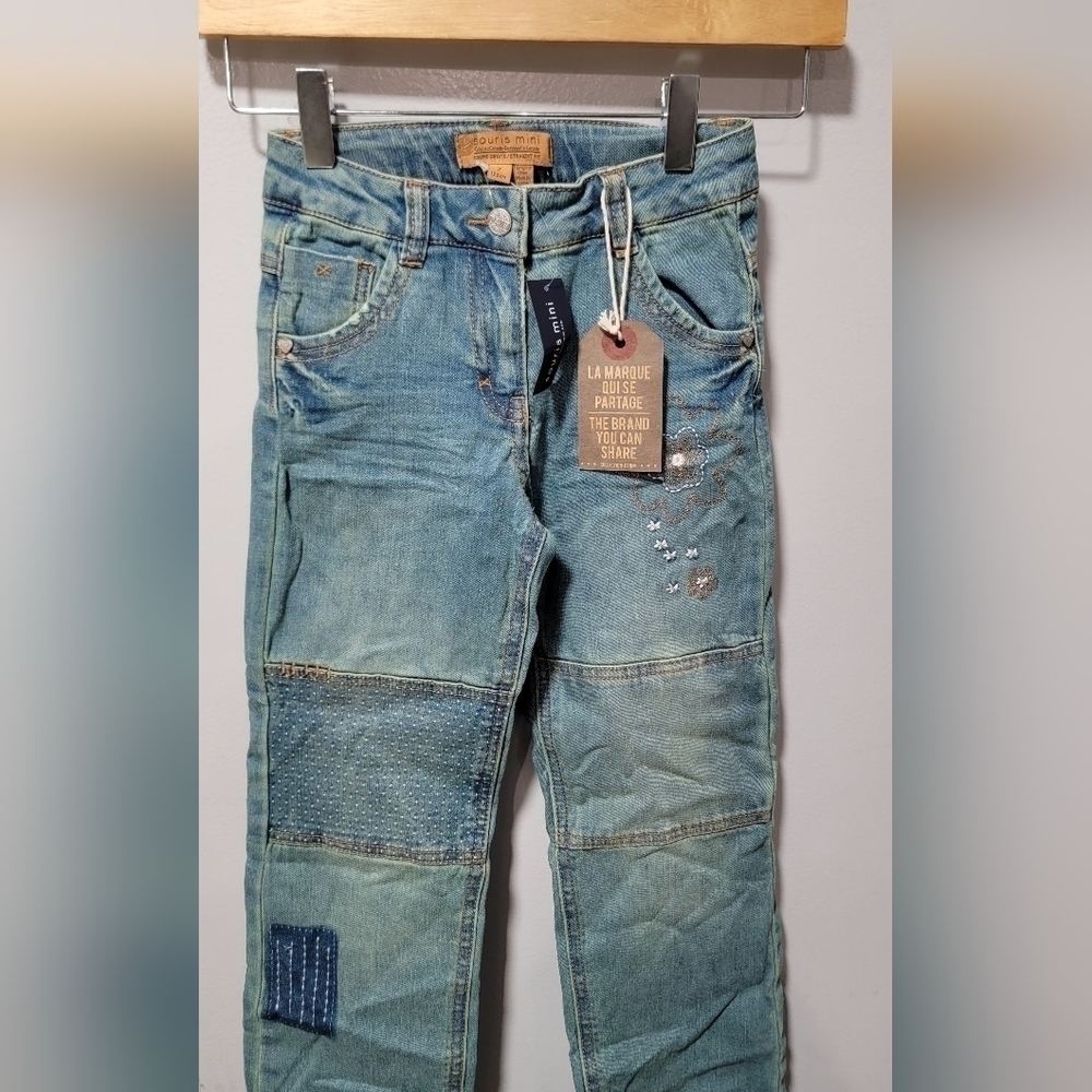 Souris mini NWT GIRLS JEANS size 7 straight leg y2k inspired